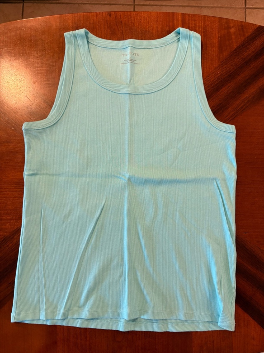 Talbots Women’s Aqua Ribbed Tank Top